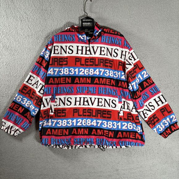 Forever 21 Windbreaker Size M All Over Print Colorful AOP Pleasure Heavens - Picture 1 of 11